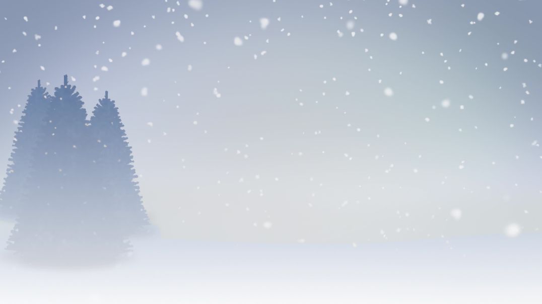 Зимний лесной анимационный фон с туманом и снегом