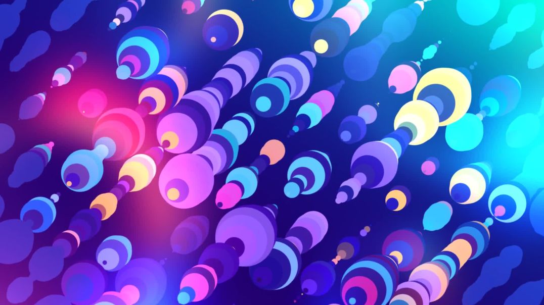 Разноцветные анимационные пузырьки на разноцветном фоне