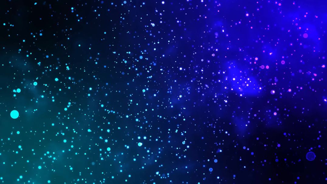 Синие, фиолетовые частицы поднимающиеся вверх на тёмном фоне
